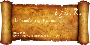 Örmény Kozma névjegykártya